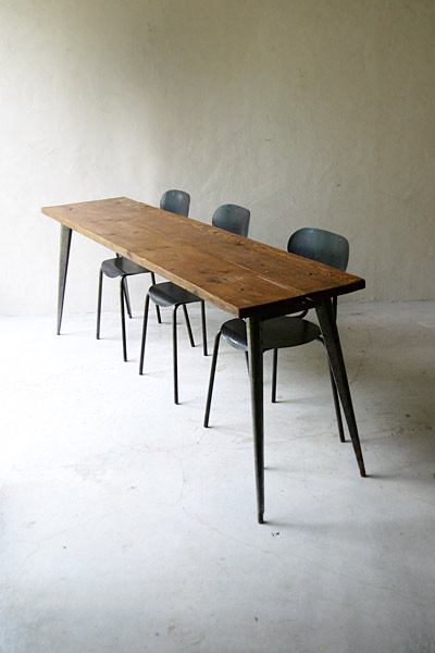 ロングテーブル　カフェテーブル　TOLIX/ フランスアンティーク / ブロカント / brocante / 店舗什器