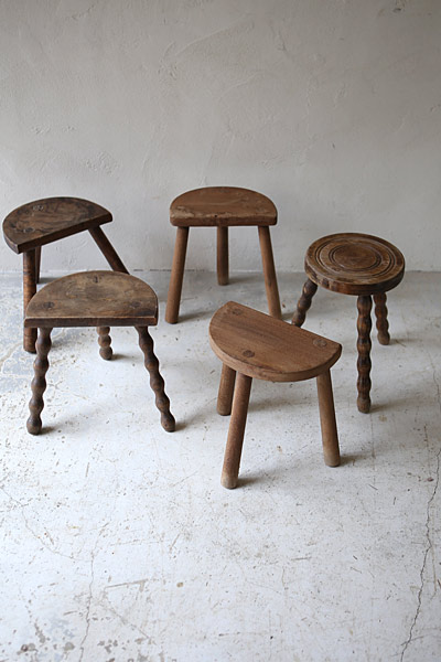 クラフトスツール　Stool 　無垢　/ フランスアンティーク / ブロカント / brocante / 店舗什器