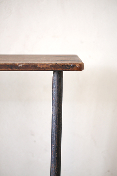 フランス　アンティーク / ブロカント / brocante / 店舗什器　テーブル　スチール　木製